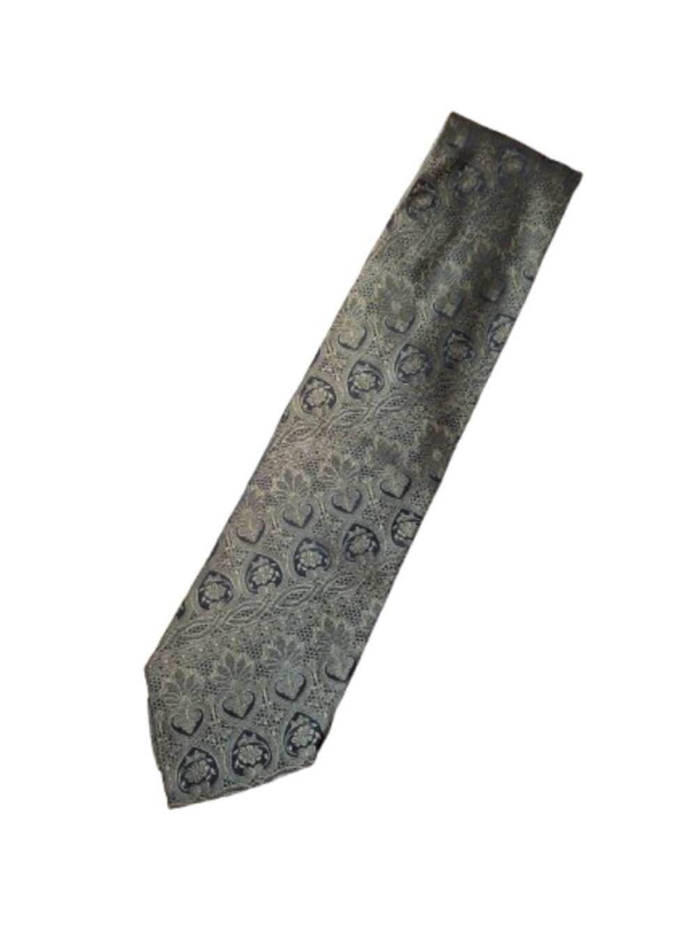 Dolce & Gabbana Olive Embossed Pattern 100% Silk Tie 57" x 3.5"